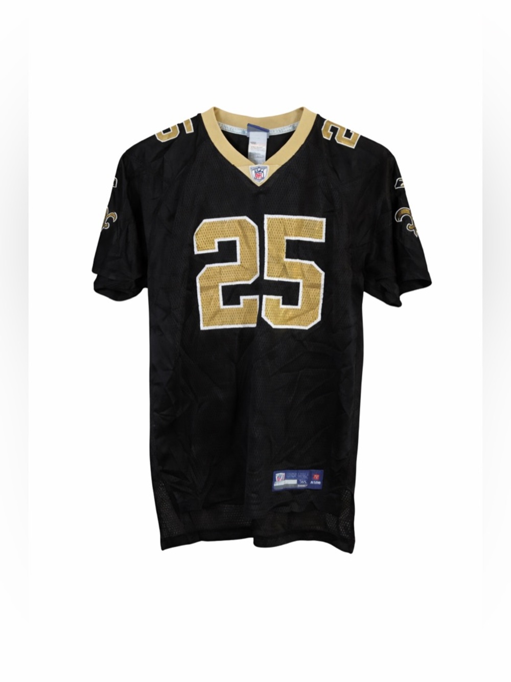 NFL REEBOK Youth Black #25 NEW ORLEANS SAINTS BUSH Football Jersey XL